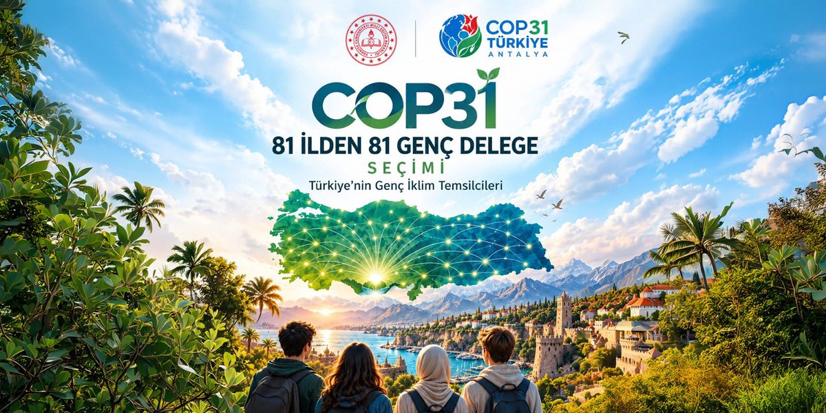 tcmeb's tweet photo. Ülkemizin Ev Sahipliğindeki “COP31” İçin 81 İlde Belirlenecek “81 Genç Delege”, İklim Değişikliği ve Sürdürülebilirlik Çalışmalarına İmza Atacak

📌 COP31 hazırlıkları kapsamında hayata geçirilen “81 İlden 81 Genç Delege” çalışmasıyla, ortaöğretim öğrencilerinin iklim değişikliği ve sürdürülebilirliğe ilişkin görüş ve çözüm önerileri, ulusal ve uluslararası platformlara taşınacak.

📌 “81 İlden 81 Genç Delege”
çalışmasıyla öğrencilerin yaşadıkları illerin coğrafi, çevresel, sosyal ve kültürel özelliklerinden hareketle iklim değişikliği ve sürdürülebilir yaşam konularını değerlendirmeleri ve çözüm önerileri geliştirmeleri hedefleniyor.

👉🏻 https://t.co/ClPcEgBjJ3