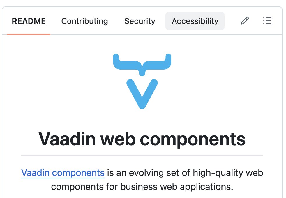 serhiikulykov's tweet photo. Vaadin web components now have #a11y statement published on GitHub! Check it our to learn how we develop and test our design system based on a set of accessible #WebComponents with Lit.

https://t.co/bR1D654FZq https://t.co/XVlRJQqm7z
