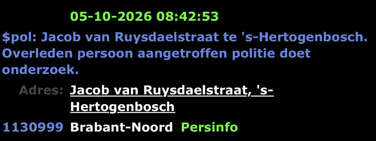 MiepieB's tweet photo. Overleden persoon aangetroffen. #DenBosch https://t.co/fIR4kdZw2K