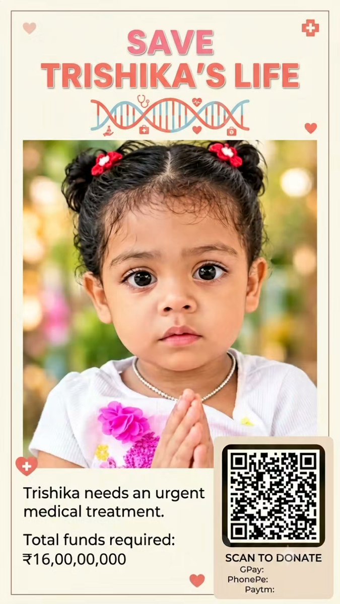 2PacSh's tweet photo. Urgent appeal for Trishika’s life. She urgently needs medical treatment, and every donation can help fund her care and secure a healthier future. Your generosity can make a meaningful difference. https://t.co/uQPU8jgDhK