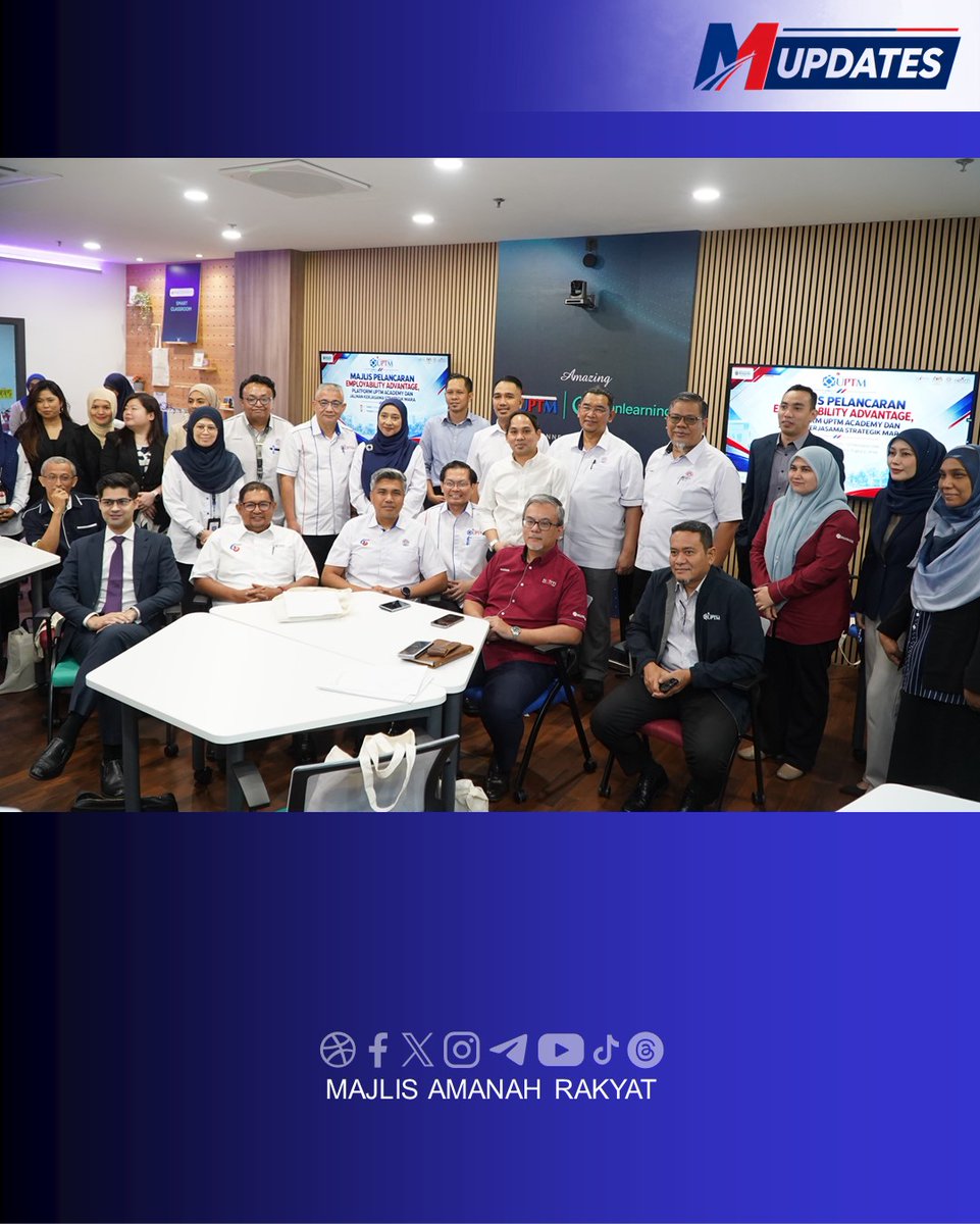 maragov's tweet photo. UPTM DAN OPENLEARNING PERKASA PEMBELAJARAN DIGITAL

KUALA LUMPUR, 5 Oktober 2026 – Pembelajaran digital terus berkembang daripada medium penyampaian ilmu kepada ekosistem yang mampu mempersiapkan pelajar dengan kemahiran dan kesiapsiagaan untuk melangkah ke alam pekerjaan.

Disempurnakan oleh YBhg. Encik Zahari Aziz, Timbalan Ketua Pengarah (Pendidikan) MARA merangkap Ahli Lembaga Pengarah KPTMSB, Majlis Pelancaran Modul Employability Advantage OpenLearning Learning Management System (LMS) dan Platform OpenLearning UPTM Academy serta Sesi Jalinan Kerjasama Strategik MARA menjadi platform memperkukuh kerjasama antara MARA, Universiti Poly-Tech Malaysia (UPTM) dan OpenLearning. Penganjuran ini turut membuka ruang penerokaan teknologi pembelajaran yang berpotensi meningkatkan pengalaman pendidikan dan kebolehpasaran pelajar dalam ekosistem pendidikan MARA.

Employability Advantage merupakan modul baharu dalam OpenLearning LMS yang direka khusus untuk meningkatkan kebolehpasaran serta kesiapsiagaan pelajar menghadapi alam pekerjaan. UPTM merupakan antara institusi pendidikan terawal yang akan mengguna pakai modul berkenaan, sekali gus memperluas peranan platform pembelajaran digital daripada menyokong proses pengajaran dan pembelajaran kepada pembangunan kesiapsiagaan kerjaya.

Kerjasama UPTM dan OpenLearning telah bermula sejak Mac 2026 menerusi penggunaan OpenLearning LMS yang menyokong proses pengajaran dan pembelajaran kira-kira 8,000 pelajar UPTM. Platform sama turut dimanfaatkan menerusi UPTM Academy untuk menawarkan dan mempromosikan kursus 𝘮𝘪𝘤𝘳𝘰-𝘤𝘳𝘦𝘥𝘦𝘯𝘵𝘪𝘢𝘭.

Melangkah ke hadapan, kerjasama ini membuka ruang kepada penerokaan penggunaan OpenLearning LMS dalam rangkaian institusi pendidikan MARA, khususnya Maktab Rendah Sains MARA (MRSM) dan sektor Pendidikan dan Latihan Teknikal dan Vokasional (TVET) MARA.

Melalui penerokaan ini, MARA terus memperkukuh ekosistem pendidikan yang bukan sahaja memanfaatkan teknologi dalam pembelajaran, malah membina generasi berkemahiran, berdaya saing dan lebih bersedia mendepani perubahan dunia pekerjaan.

#WeAreGenMARA #MerakyatkanMARA #AkuKasihMalaysia #HidupBiarBerjasa #MalaysiaMadani #UnifiedEntity #60TahunMARA #MenjunjungAmanah