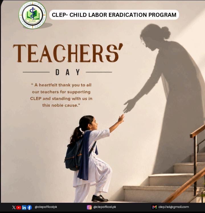 Clepofficialpk's tweet photo. CLEP Team shows deep gratitude and is grateful to all the teachers throughout the university  for supporting CLEP🎗️, believing in us, encouraging us and standing by our side. Thank You Respected Teachers 💐

#HappyTeachersDay 
#DonateToEducate
#ChildLaborEradicationProgram #CLEP https://t.co/62fmdAd1SL