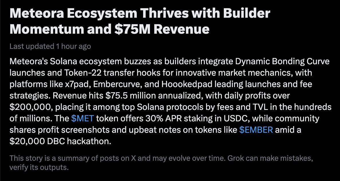 vesper792's tweet photo. so grok decided to highlight meteora ecosystem today.

thanks everyone for the banger posts &amp; engagement.

builders will win. meteora ∞ https://t.co/W7M4ukHi8V