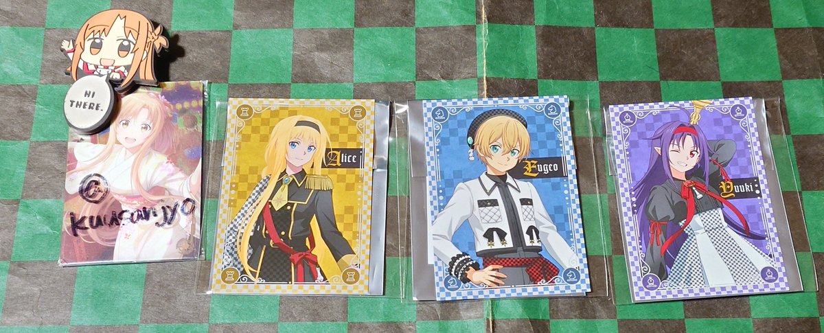 kuusanjyo's tweet photo. 【交換希望】SAO アニメガ×ソフマップ 缶バッジチェスコレクション フォトカード ディフォルメ缶バッジ 購入特典ポストカード
譲→ユウキ・ユージオ・アリス
求→同種のアスナ
郵送交換希望。大変難しいと思いますがよろしくお願いいたします。#SAO https://t.co/fWHq12TPvi