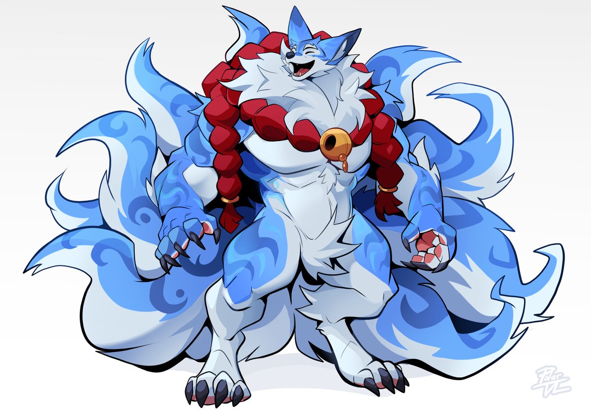 NinthPolarVL's tweet photo. DAY 5 -  WERETOBER 2026.  
Kitsune.      

I'll make you feel lucky! 🦊✨

#weretober #weretober2026 #furry #art https://t.co/8uL7owZteg
