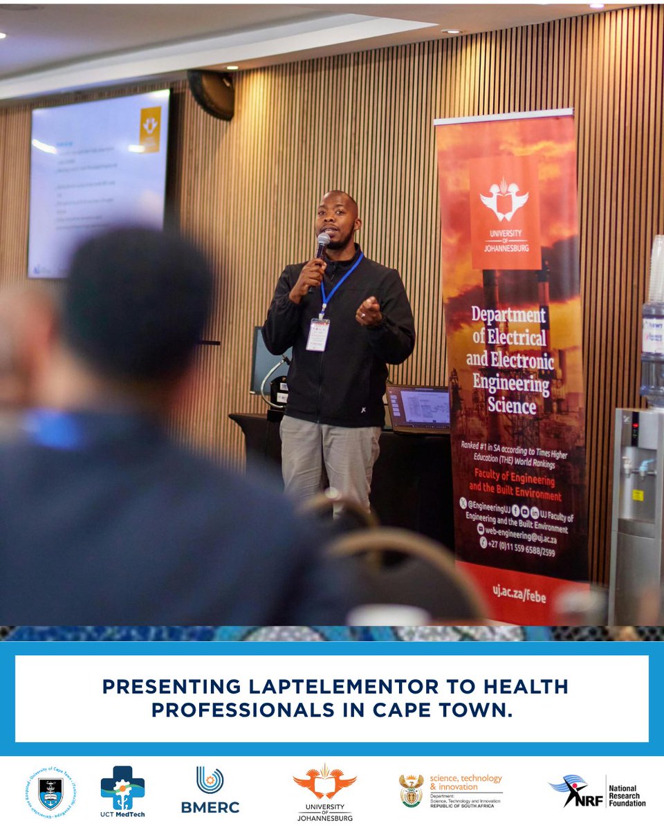 UCTMedTech's tweet photo. 𝐄𝐱𝐩𝐞𝐫𝐭 𝐬𝐮𝐫𝐠𝐢𝐜𝐚𝐥 𝐠𝐮𝐢𝐝𝐚𝐧𝐜𝐞 𝐟𝐨𝐫 𝐚𝐧𝐲 𝐭𝐡𝐞𝐚𝐭𝐫𝐞, 𝐢𝐧 𝐫𝐞𝐚𝐥 𝐭𝐢𝐦𝐞

Prosper Magara, a final-year PhD candidate at BMERC/UCT MedTech, recently presented at the Telemedicine Masterclass led by Dr Bessie Malila. The session provided healthcare professionals, administrators, and policymakers with practical insights into implementing and sustaining telemedicine services.

Prosper shared his research on LapTelementor, an AI-enhanced surgical telementoring system designed for laparoscopic surgery. The core goal is simple: to bring expert surgical guidance into any operating theatre, wherever it is, in real time.

His talk sparked rich and practical discussions on how emerging technologies can broaden access to high-quality surgical care.

Congratulations, Prosper!

#Telemedicine #Telementoring #SurgicalInnovation #LaparoscopicSurgery #AIinHealthcare #BiomedicalEngineering #BMERC #UCTMedTech

@SudeshSivarasu
@UCT_news
@NRF_News
@UCTHealthSci
@dstigovza