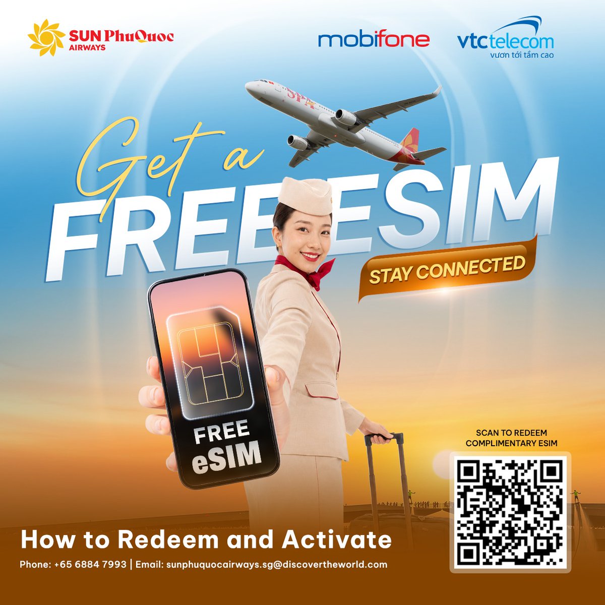 HakaanKocyigit's tweet photo. Welcome to Vietnam! Install your free eSIM before departure and connect on arrival. Verify your identity, receive your QR code by email, then call 900 after landing to activate. Pre-installation uses no data. https://t.co/oM8CvYxOVs