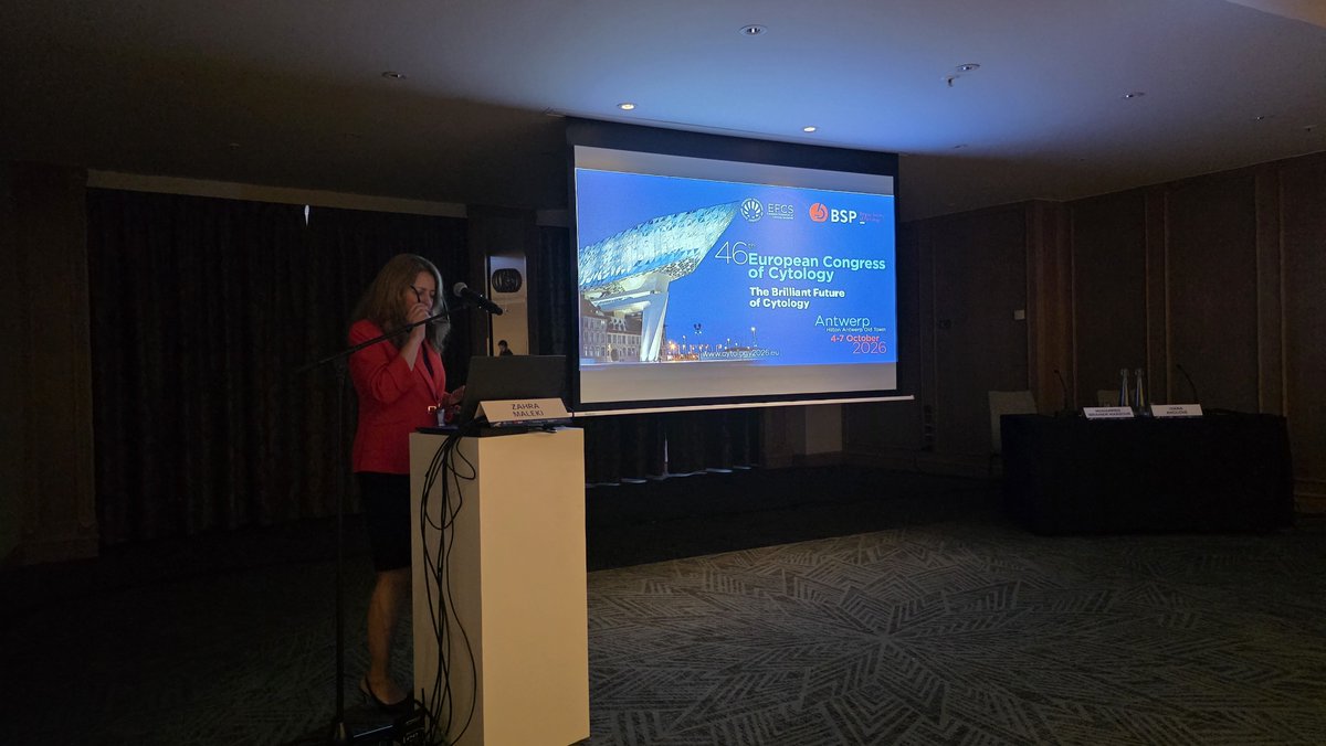 chriszioga's tweet photo. Dr @ZMaleki_cyto giving insights on the survey that lead to The International System for #serouseffusions and defining #atypia category #Cytology #cytopath #ECCyto2026 https://t.co/3zZJ2CMd1s
