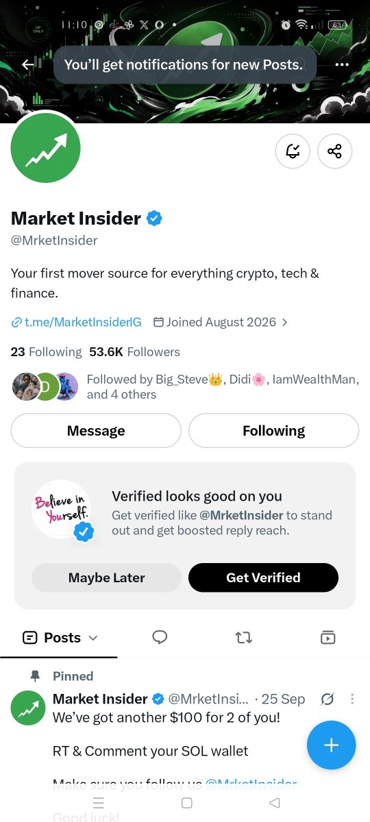 KonexY_Spade's tweet photo. @Mrbankstips @MrketInsider Followed and Switched on Notifications!!! 
Hopefully I'll be lucky to win your Giveaway for the first time in over 6yrs 🙏🏽

9iv2BitCmsvoHsLh5Mz37v1RQpAKqF7JcBd1C7o1waxX https://t.co/WVwHYX3CWL