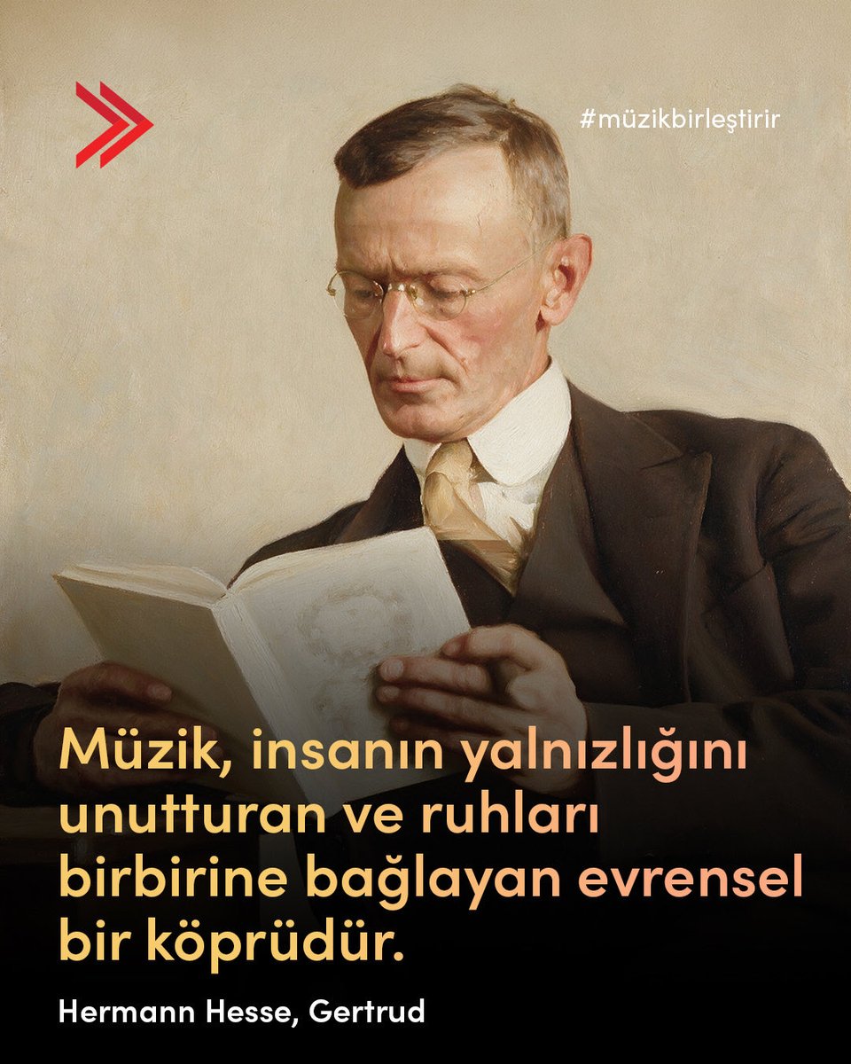 msg_online's tweet photo. Hermann Hesse’nin vurguladığı gibi müzik, sınırların ve görünmez mesafelerin ötesine geçerek insan ruhunun en temel ihtiyacına yanıt verir. En yalnız anlarımızda içimizdeki sessizliğe tercüman olan melodiler, farklı hayatları ve hikâyeleri aynı ahenkle birbirine bağlar. Dili, zamanı ve mekânı aşan bu evrensel tınılar sayesinde yalnızlığımız yerini ortak bir duygu birliğine bırakır; çünkü müzik, insanlığın aynı hislerde buluştuğu en köklü ve güvenli sığınaktır.

As Hermann Hesse emphasizes, music reaches beyond borders and invisible distances to answer the most fundamental need of the human spirit. Giving voice to the inner silence in our most solitary moments, melodies connect different lives and stories through the very same harmony. Thanks to these universal sounds transcending language, time, and space, loneliness gives way to a shared unity of feeling, for music is the most enduring and secure sanctuary where humanity meets in shared emotion.

#MSG #MüzikBirleştirir #HermannHesse #MüziğinGücü