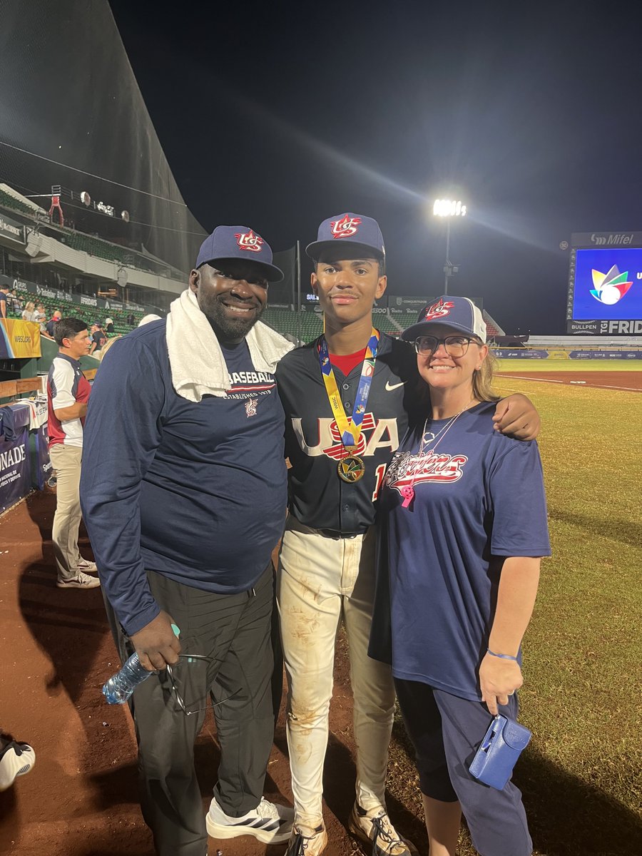 cdubb10711's tweet photo. Congrats to my baby boy Chris Worrell Jr @HittersChris23  and his Team USA teammates on bringing home the Gold!! @hittersbaseba11  #WorldChampions https://t.co/egTr7QGDOW