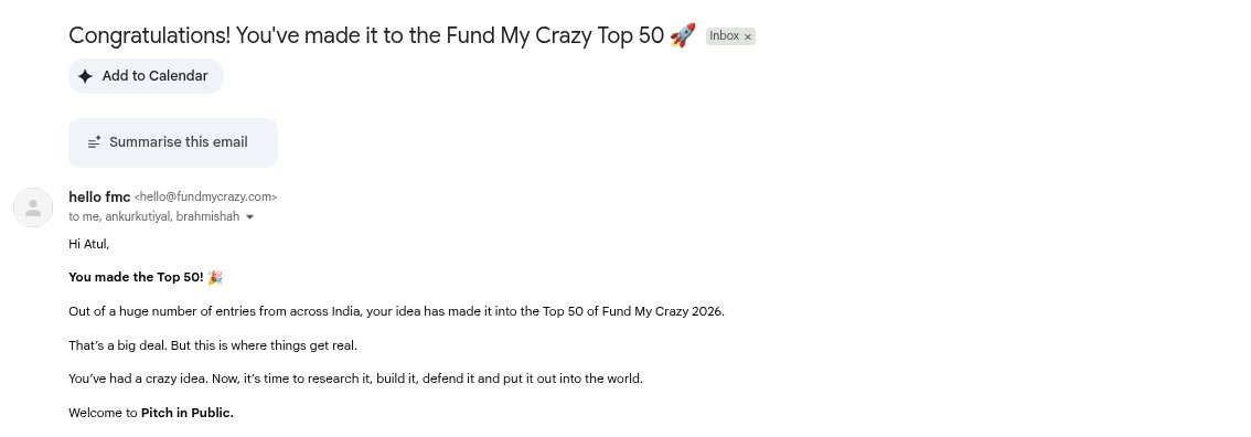 AtulChahar77's tweet photo. 47,000 submissions went into Fund My Crazy. My idea, Rain Bank Streets, made the Top 50. About 1 in 940.

I missed the Top 10. https://t.co/kwPxp2y8oE