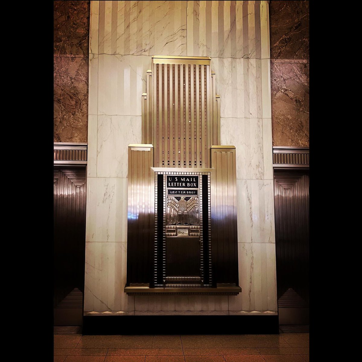 NilvanesN's tweet photo. Loved spotting this old mailbox by the elevators. Look at the top to see which floor the elevators were on. Chicago buildings are full of hidden treasures. https://t.co/cRDSfD60II