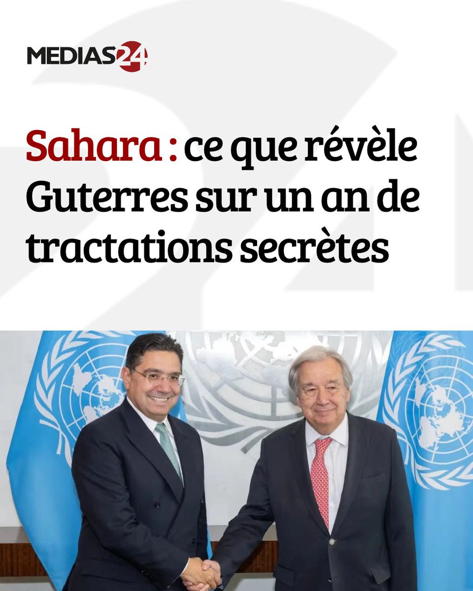 Medias24's tweet photo. RÉCIT. Que s’est-il vraiment passé depuis que le Conseil de sécurité a, le 31 octobre 2025, fait du plan d’autonomie marocain la base des négociations sur le Sahara ? Le rapport d’António Guterres apporte aujourd’hui des éléments jusque-là inconnus sur un an de tractations menées dans le plus grand secret, des premiers rapprochements aux points de rupture. 

https://t.co/SOUi6ipGxg