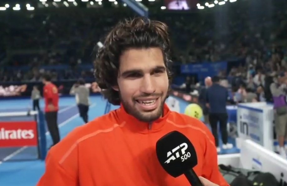 TheTennisLetter's tweet photo. Carlos Alcaraz on beating Munar to reach the Tokyo Final

“I don’t know what happened in the first set… The first sets in general to be honest. I don’t know. I started the match well, breaks, serving for the set. Don’t know what happened. It seems like I’m struggling every first set. But the way I come back every time I’m just really happy about it.”