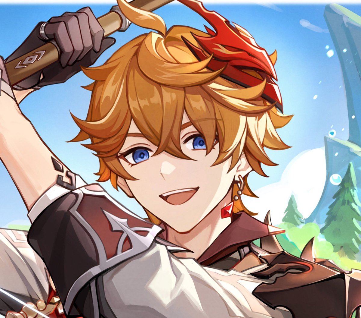 LapisDe_i's tweet photo. that's basically just Ajax Childe Tartaglia from the hit game Genshin Impact https://t.co/CrjRVUwNwj