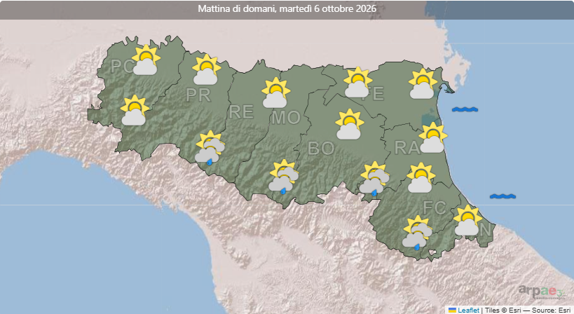 ArpaER's tweet photo. 🌦️Le previsioni #meteo da oggi a mercoledì in #EmiliaRomagna: nuvoloso con possibili piogge, più probabili in Appennino
🌡️max 23/26°C
Maggiori info e aggiornamenti https://t.co/hTR8WFH2MV https://t.co/JME5VGZWQq