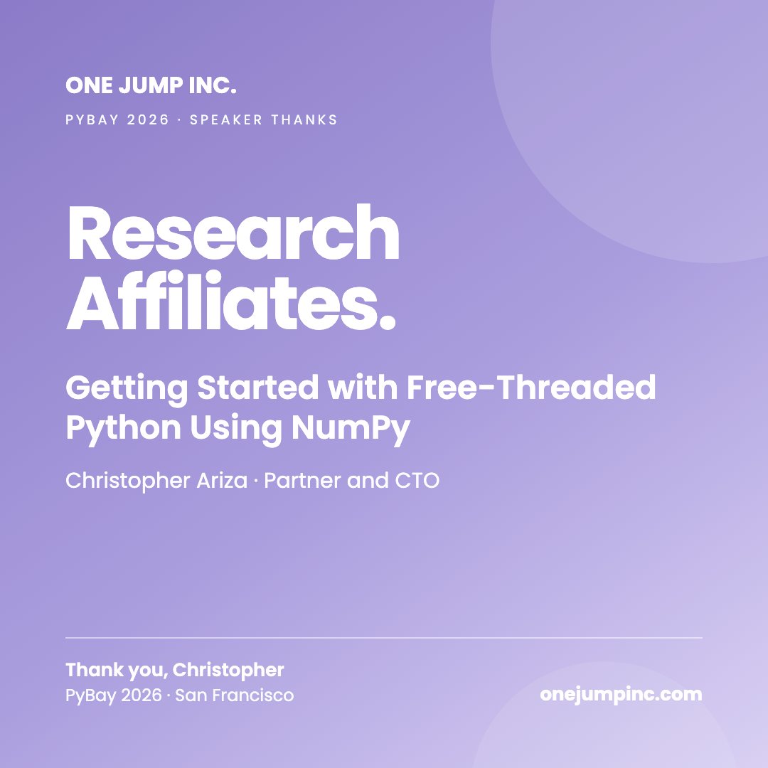 onejumpinc's tweet photo. Thanks Christopher Ariza of @RA_Insights for "Getting Started with Free-Threaded Python Using NumPy" at @py_bay.

NumPy sits under every model we train. https://t.co/Pw5zuB1exE