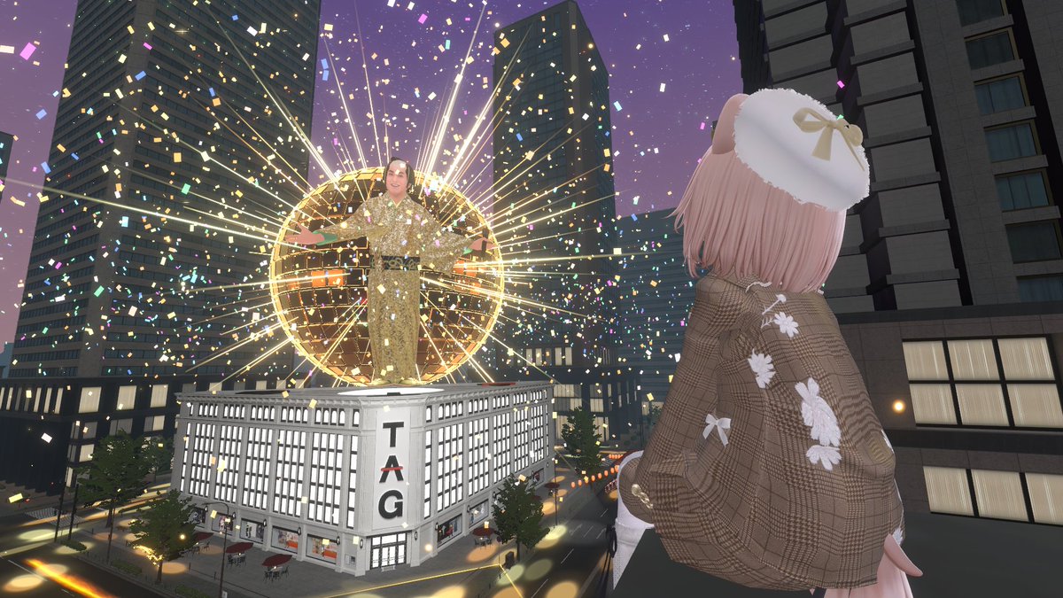 ran_3vrc's tweet photo. オールナイトマツケン時報終了しました！
publicにも多くの方が集まって楽しんでいる様子を確認できて嬉しかったです！
協力してくれたクリエイターの皆さんお疲れ様でした！
#TOKYOAVATARGATE https://t.co/a3zwgzrbzg