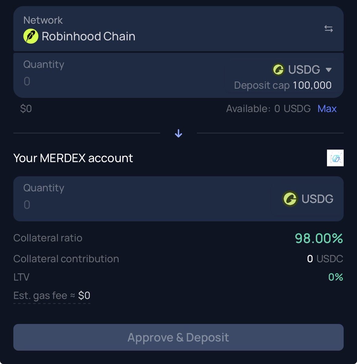 merexchange's tweet photo. MERDEX Perps now supports RobinHood USDG deposit!🩵 https://t.co/Q869tCqyWu
