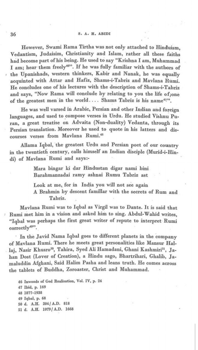 BAVBHANDEVATAA's tweet photo. Mara bingar ki dar Hindustan digar nami bini Barahmanzadai ramy ashnai Rumu Tabriz ast

Look at me, for in India you will not see again A Brahmin by descent famillar with the secrets of Rum and Tabriz

~IQBAL. https://t.co/3I6X4rW3qB