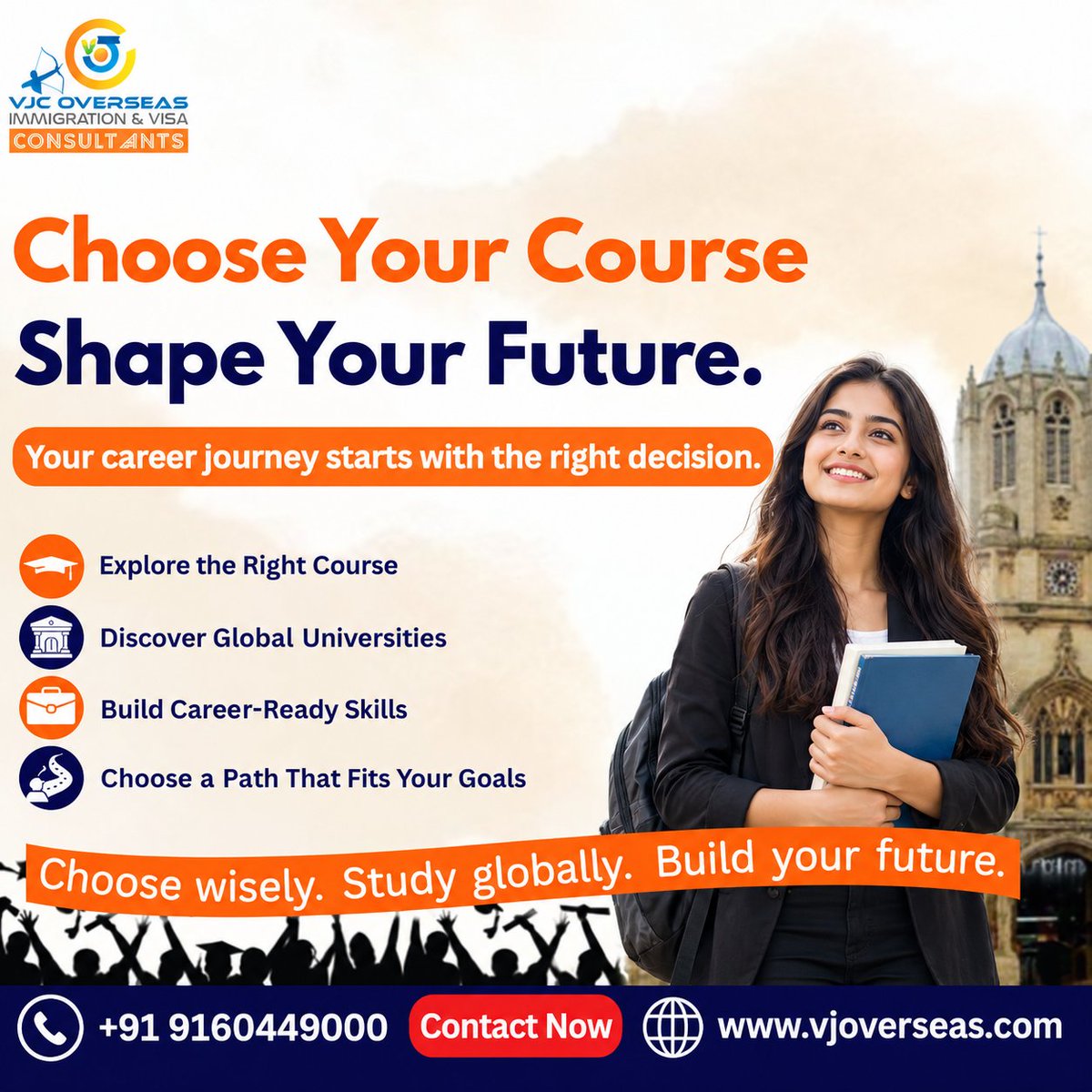 VJCOVERSEAS's tweet photo. Choose Your Course. Shape Your Future.
The right course can be the first step toward a successful global career. Explore top universities, career-ready programs & opportunities abroad.
๐ +91 9160449000
๐ https://t.co/Ujp91x1yys
#StudyAbroad #StudyOverseas #VJCOverseas https://t.co/onjm2rxxOa