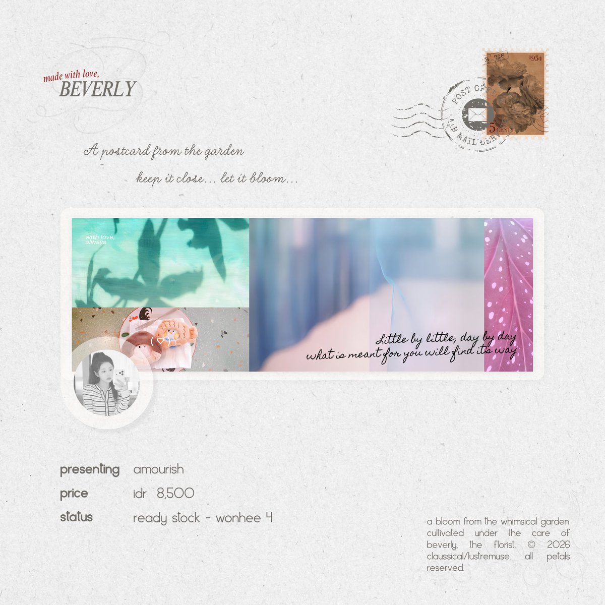 claussical's tweet photo. 🧺💌 — help me to repost please? thank you! 

come wander through a garden painted in candy colours, wild little flowers, and lovely things that seem to belong in a fairytale. ♡ ready stock layout xu ruohan &amp; wonhee illit available to take

love, #zonauang https://t.co/ur0KpWnRPC