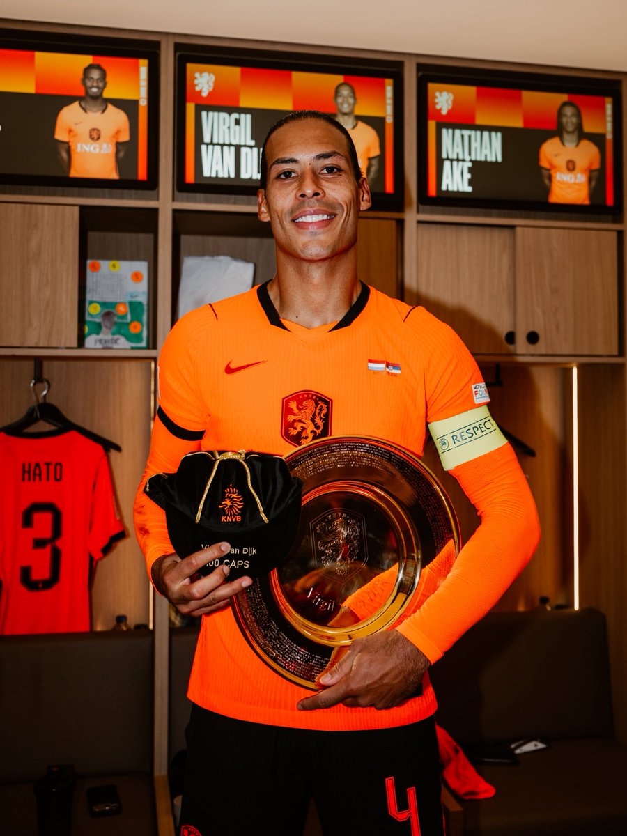 OnsOranje's tweet photo. Virgil van Dijk, centurion. 💯 https://t.co/YlADTRppJH