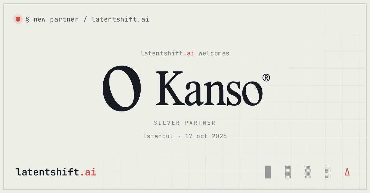 LatentShiftAI's tweet photo. We’re happy to welcome @wearekanso as a Silver Partner of LatentShift AI. ✨

Kanso works across design, product & technology, building digital experiences where thoughtful design meets strong engineering. Check out their recent work includes the mobile experience for @DatalandMuseum, the world’s first Museum of AI Arts.

A big thank you to @benfurkankilic and the Kanso team for supporting our first LatentShift AI.

📍 Istanbul · 17 Oct 2026 🇹🇷