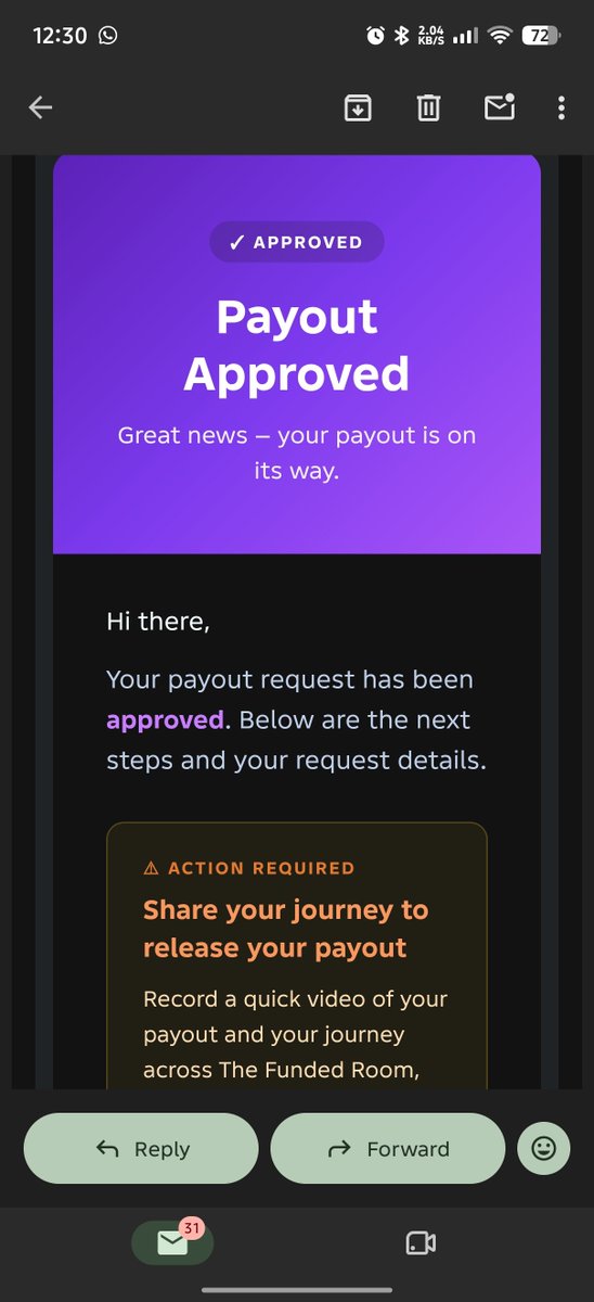 ImranLadla3171's tweet photo. My payout approved in few second thanks team @thefundedroom https://t.co/VBWlwJYb7t