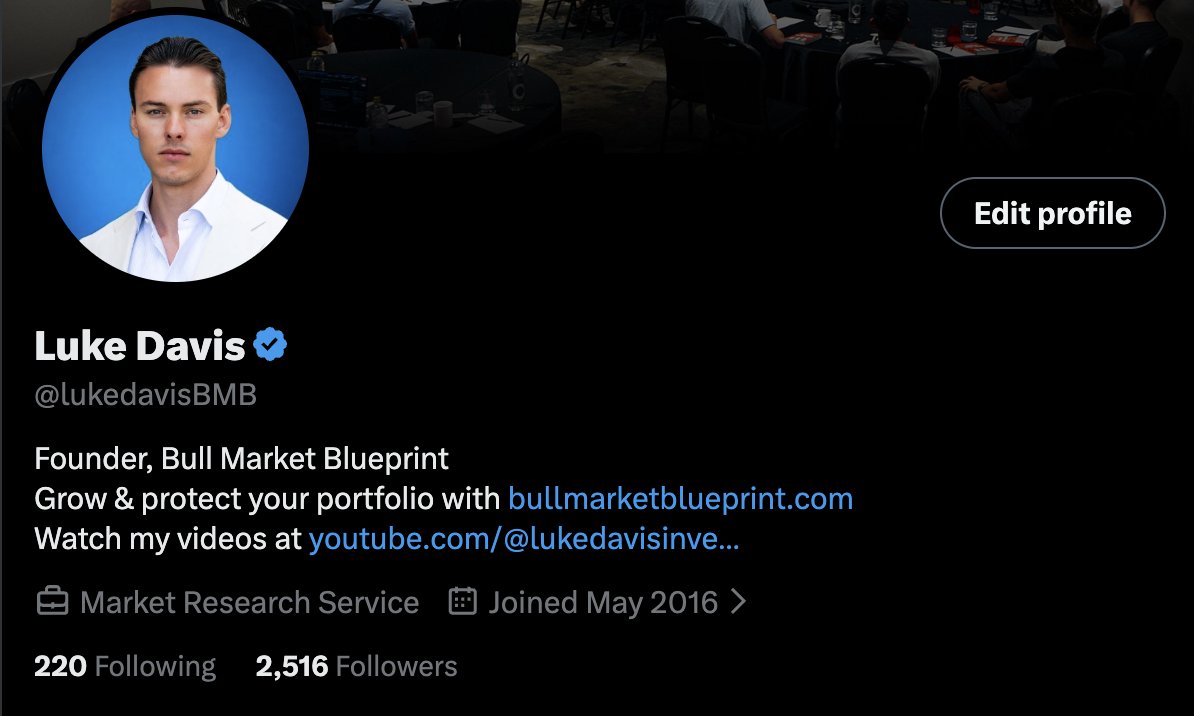 lukedavisBMB's tweet photo. My goal here on X is 25k followers by EOY.

Can we 10x? I think why not. My work is full of gold, especially if you are watching my Youtube updates.

If you can share my account around or repost my work that you find valuable, I would greatly appreciate it.

The more we grow, the more research we can post here.