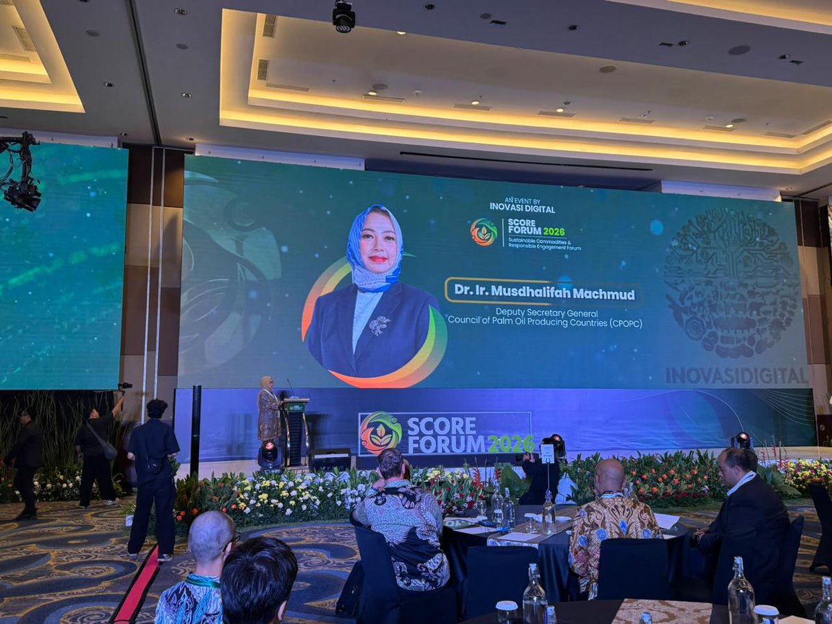 CPOPC_NET's tweet photo. 🌴 CPOPC Takes the Regional Stage
At SCORE Forum 2026, CPOPC Deputy Secretary General Dr. Musdhalifah Machmud highlighted how evidence-based approaches, stronger regional cooperation, and concrete sustainability efforts can strengthen the position of palm oil producing countries. https://t.co/wnfU5dozgo