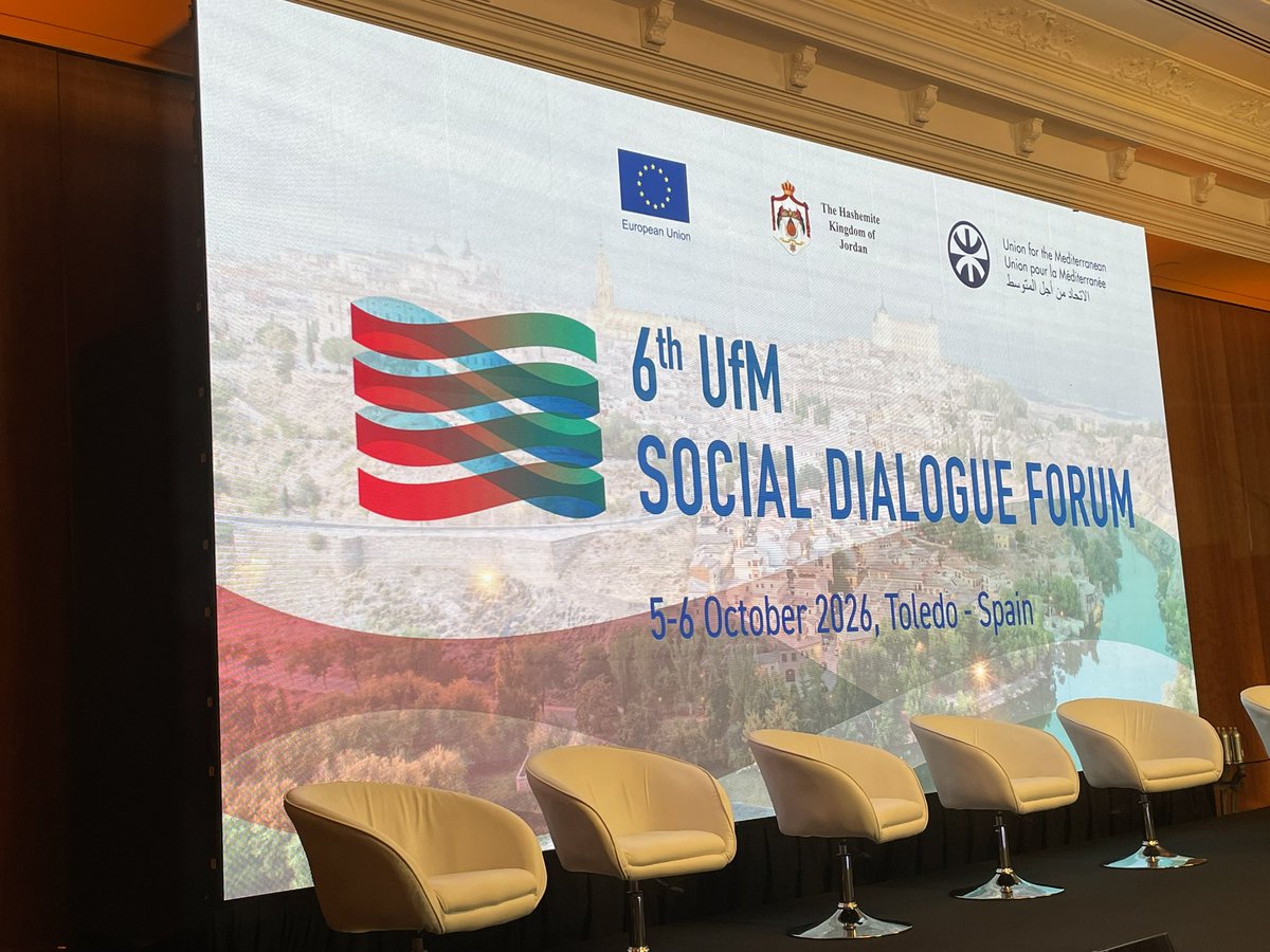 AlejandraORF's tweet photo. @CCOO #Espagne participons aujourd’hui et demain au 6e Forum du dialogue social de l’Union pour la Méditerranée @UfMSecretariat à Tolède, pour défendre un dialogue social fort et davantage de droits sociaux et du travail sur les deux rives de la Méditerranée. https://t.co/h0pgo8ccrI