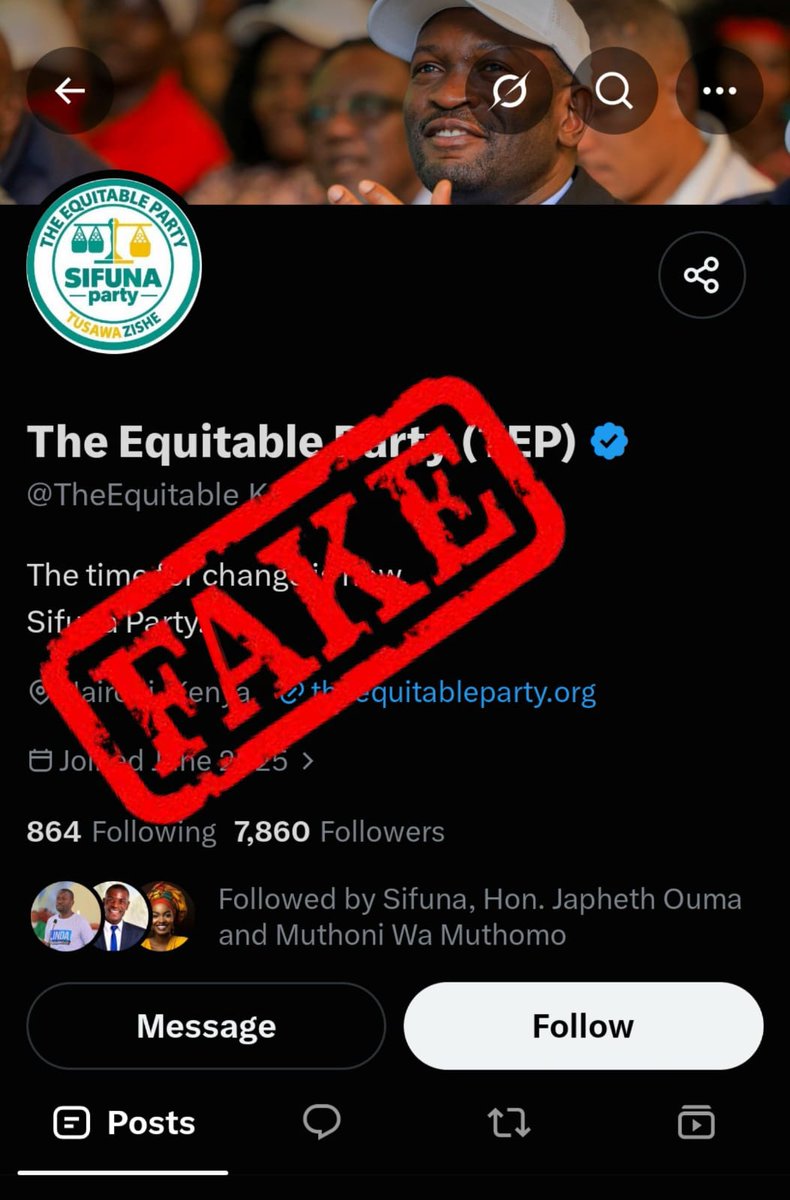 BravinYuri's tweet photo. Beware of these fake pages. 

#ChamaChaSifuna https://t.co/a6bk1XF92o