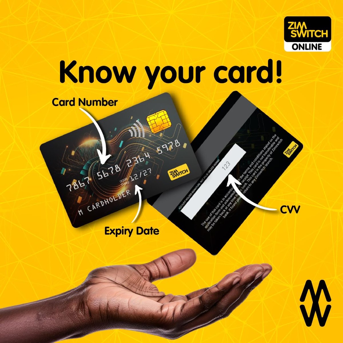 ZimswitchTech's tweet photo. Shopping online? Know your card! 👇

Card Number, Expiry Date, and CVV are all you need to transact securely with ZimSwitch Online.

‼️‼️ Security tip: Never share your card details with anyone! 

Safe. Fast. Convenient.

#ZimSwitchOnline https://t.co/zGPyfq0Sg2