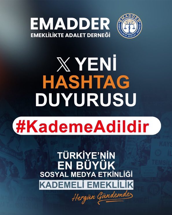 UyarmaServisi's tweet photo. Kademeli emeklilik anayasal hakkımızdır ✊✊

Yeni tagımızla devam ‼️‼️

@EmadDernegi
#KademeAdildir https://t.co/7K0yXrwvk8