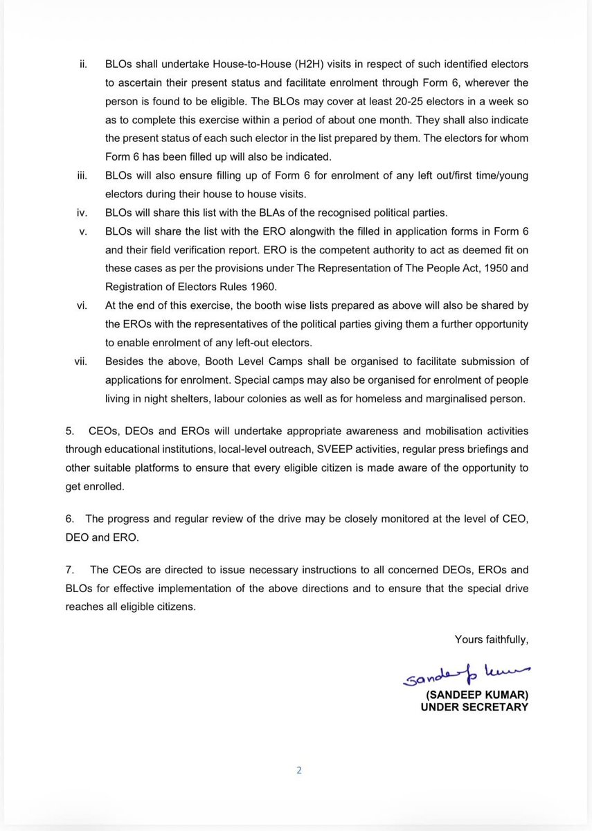 ElectionDPI's tweet photo. Special drive in States/UTs after completion of Special Intensive Revision (SIR)

Commission has instructed to undertake a special drive for enrolment of left-out and first time/young electors. https://t.co/ZRXYihu6gv