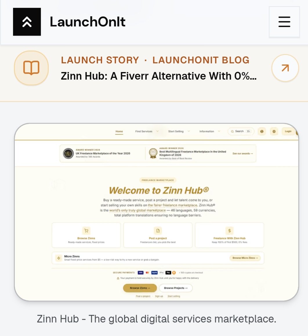minimalsource's tweet photo. 2 more founders just grabbed the Growth tier on LaunchOnIt @launchonit.

huge shoutout to @zinnhub for locking in the max package for their global freelance marketplace.

love seeing diverse products trust the 7-day SEO runway. let's build 📈 https://t.co/3cZRWmt3Kx