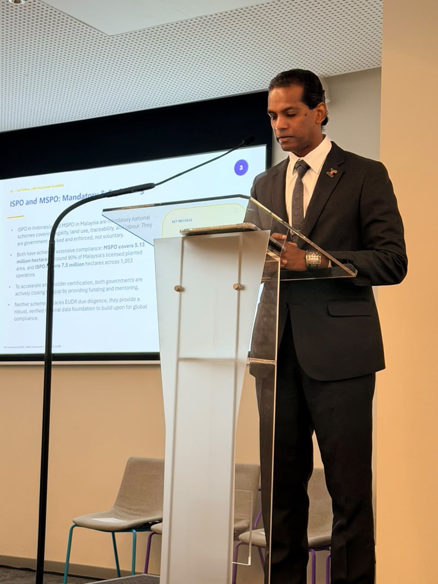 CPOPC_NET's tweet photo. At OFI International 2026 in Amsterdam, CPOPC highlighted the need for EUDR implementation to recognise diverse production realities, build on existing systems such as ISPO and MSPO, and avoid disproportionate burdens on smallholders. https://t.co/MNNaE0VnFF