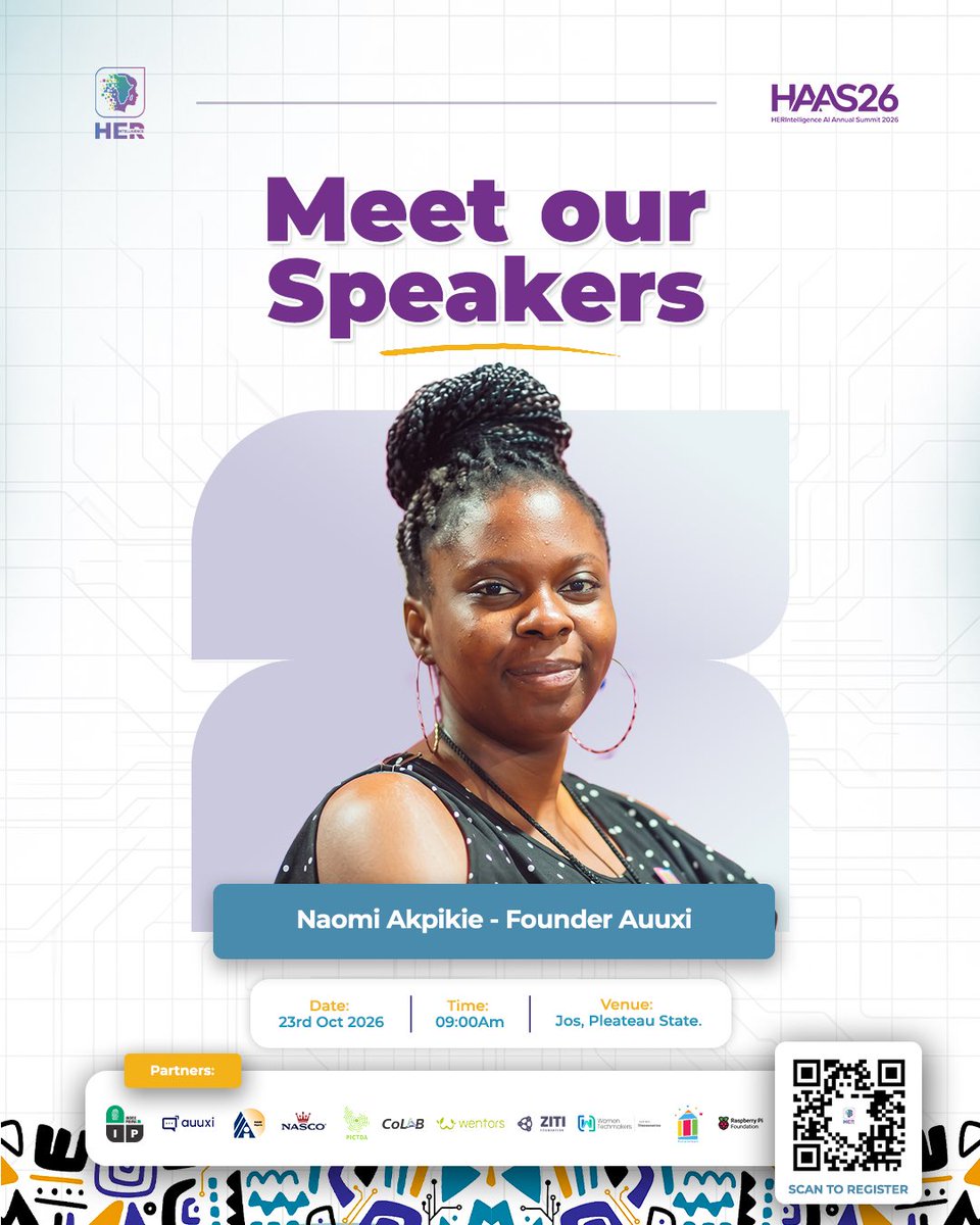 HERintelligenc's tweet photo. Meet Naomi Akpikie — Founder & CEO of Auuxi Technology, builder of Sabi Hive (Nigeria-first freelance marketplace), PMP-certified PM & Director of Programs @ CoLab.
She builds systems, people & the future.
Catch her at HERIntelligence! 💜
#HERIntelligence #AISummit #WomenInAI https://t.co/w4FCEsZYvz