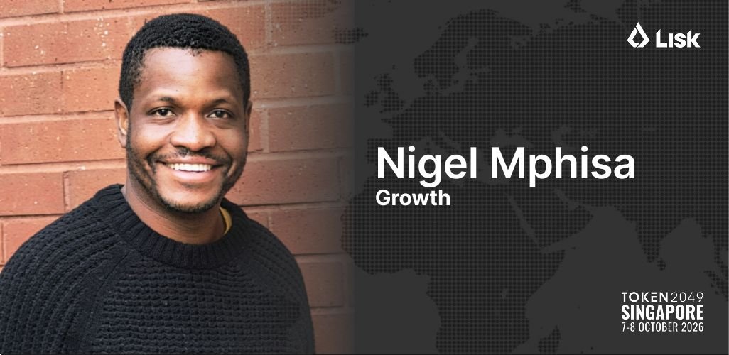Lisk's tweet photo. Meet Nigel during @token2049 Singapore.
 
"For me, Token2049 is all about face-to-face conversations. I'm excited to discuss treasury operations across fiat and stablecoins with finance teams, and learn where their biggest headaches still lie." https://t.co/vdT3aYx3nJ