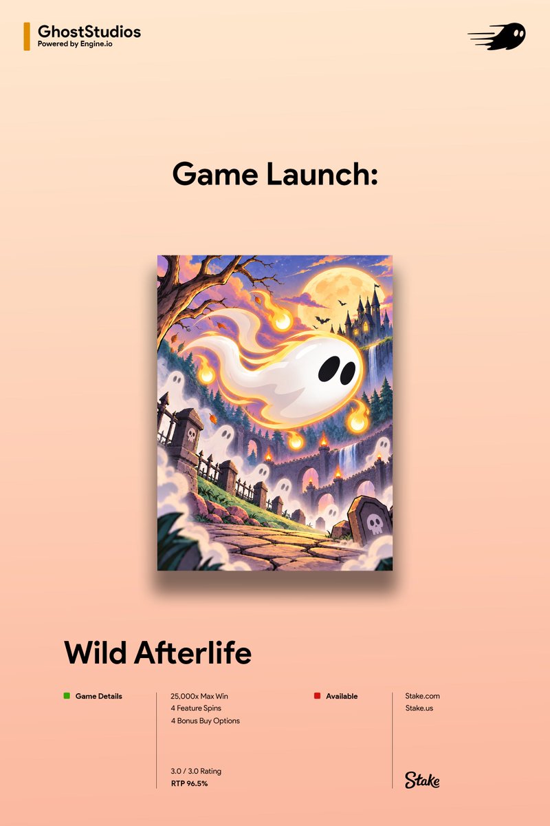 GhostStudiosgg's tweet photo. COMING TODAY:

Wild Afterlife by GhostStudios 👻
Powered by @enginedotio ┃ Only on @Stake ✅

‣‣ Tag 2 Gamblers + Drop your ID ⬇️
