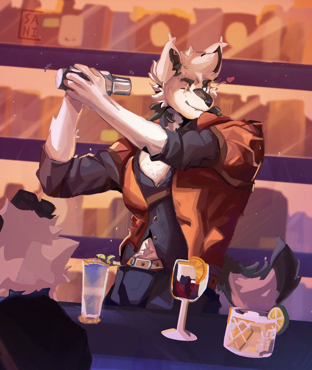 ThatAsianWolf's tweet photo. @ThinLovesTea He’s a cutie (he sucks at making drinks) https://t.co/4FRbIWMXk7