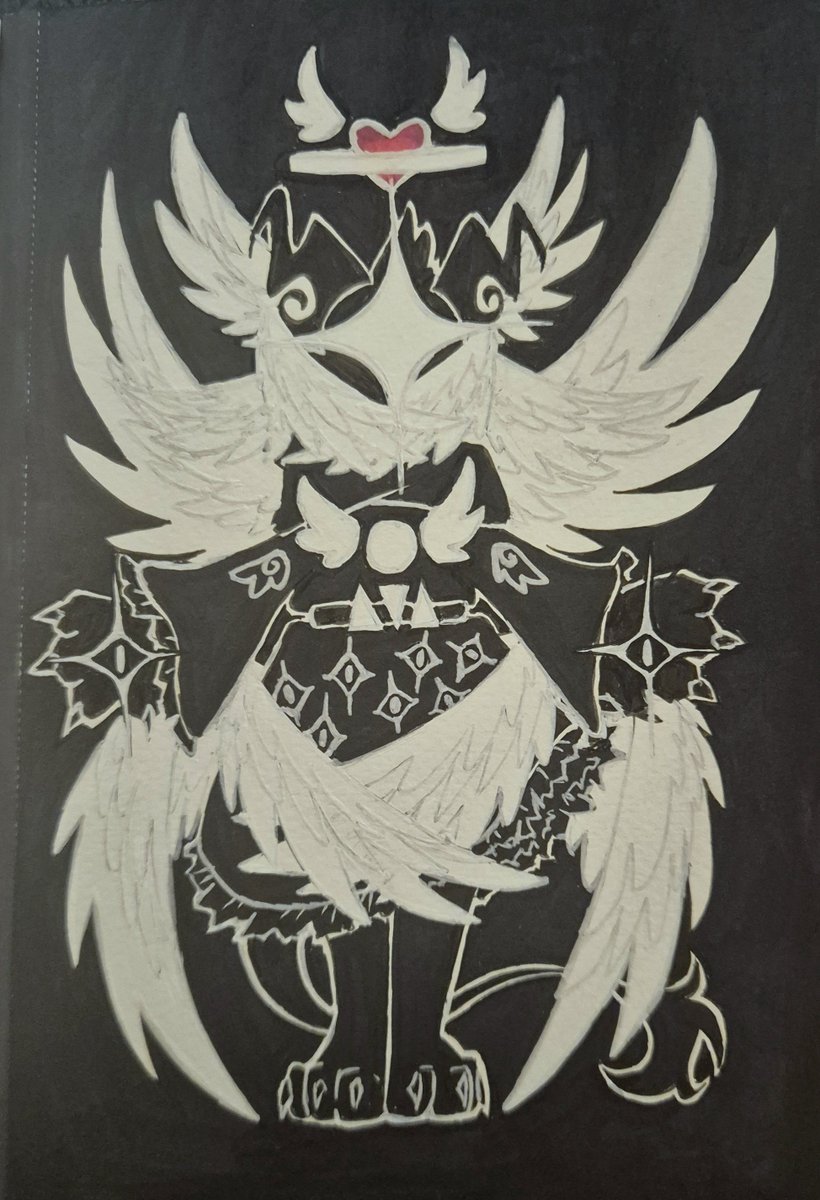Ninetc_art's tweet photo. My take on titan Ralsei, drawn on paper #deltarune https://t.co/5BhmhQdKCr