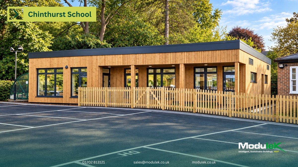 Modulekltd's tweet photo. Chinthurst School’s new Art &amp; Drama Studio is now up and running. A fantastic-looking building that sits beautifully within the existing school grounds. We hope pupils and staff enjoy the new space!

#ChinthurstSchool #SchoolBuildings #IndependentEducation #ModularConstruction https://t.co/G6rf1CfS59