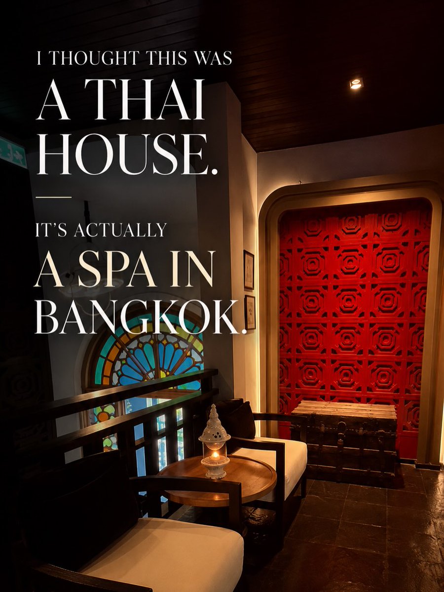 dygutvsnn's tweet photo. We expected a traditional Thai house, but found a serene spa. Urban Oasis Spa in Thonglor pairs beautiful design with thoughtful treatments, from hot stones to herbal compresses, tea and mango sticky rice. Every detail invites you to slow down. https://t.co/pDnjGwiBOj