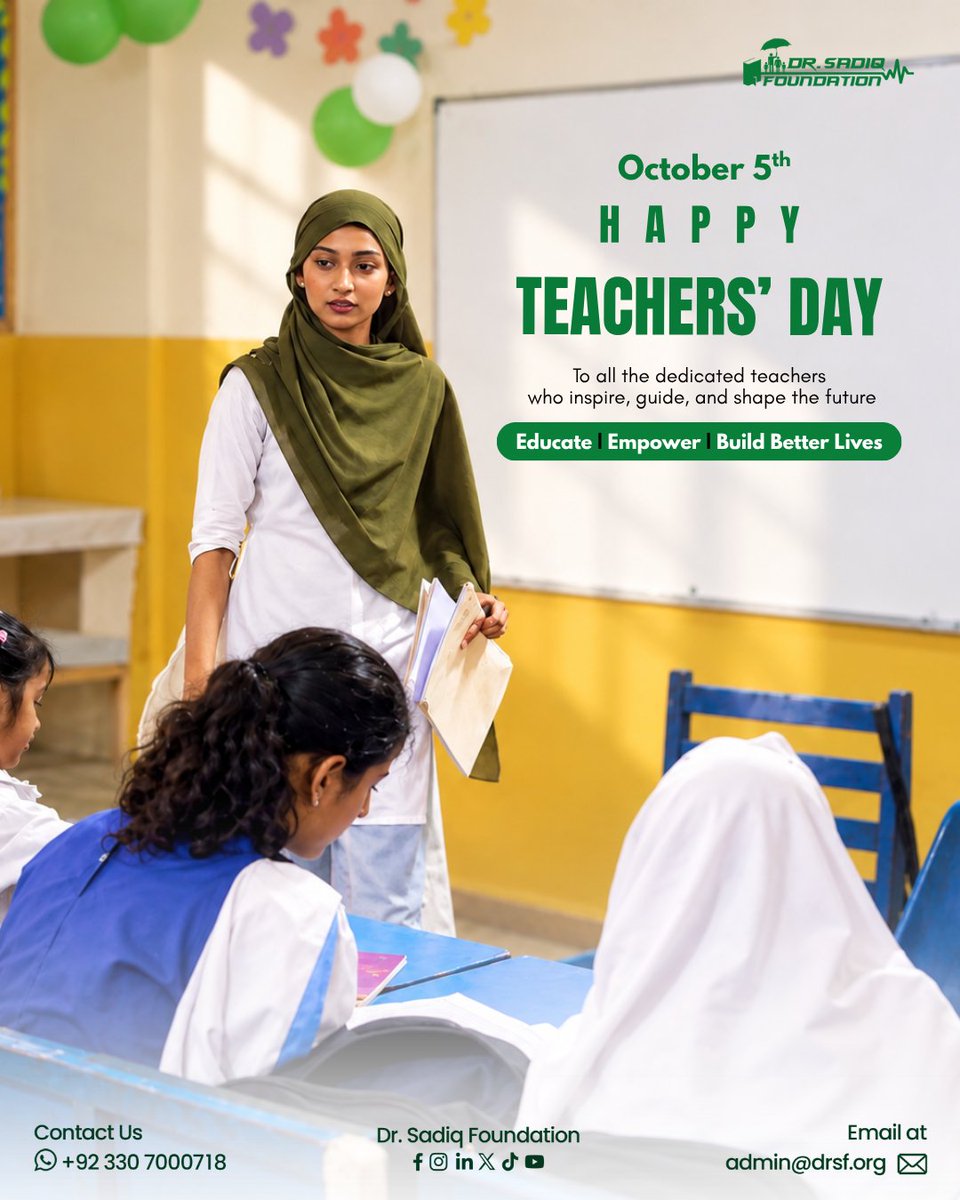 kittyblossom050's tweet photo. 📚 Happy Teachers’ Day! 

Dr. Sadiq Foundation honors the dedicated teachers who inspire minds, nurture potential, and shape brighter futures through education.Educate | Empower | Build 
Better Lives#TeachersDay #DrSadiqFoundation #Education https://t.co/2WKny9OkVi
