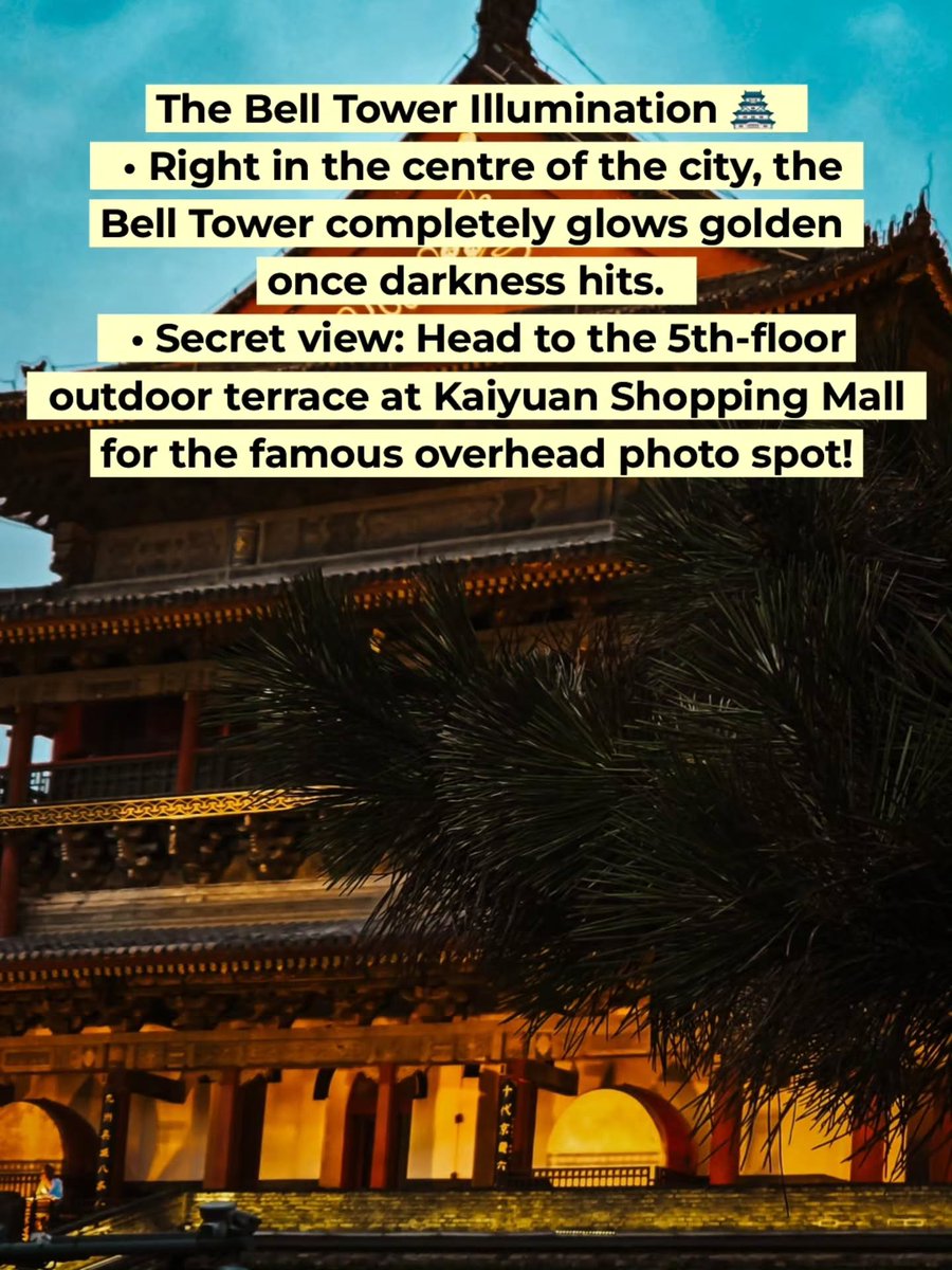 AYSEKURT19's tweet photo. Xi’an transforms after dark. From the glowing Bell and Drum Towers to Muslim Quarter street food and Hanfu-clad crowds, the ancient capital feels magical at night. Don’t miss it. https://t.co/p61f6sqokr