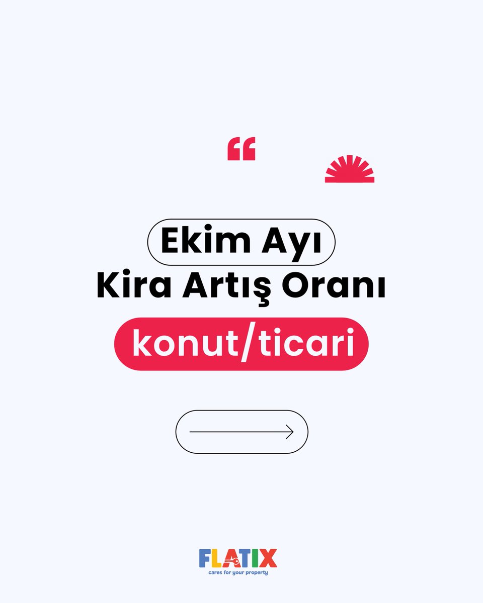 flatixpm's tweet photo. 📈 Ekim 2026 kira artış oranı: %31,49!

#Flatix #KiraYönetimi #Gayrimenkul #TÜFE #TÜİK https://t.co/fpYplAPByh