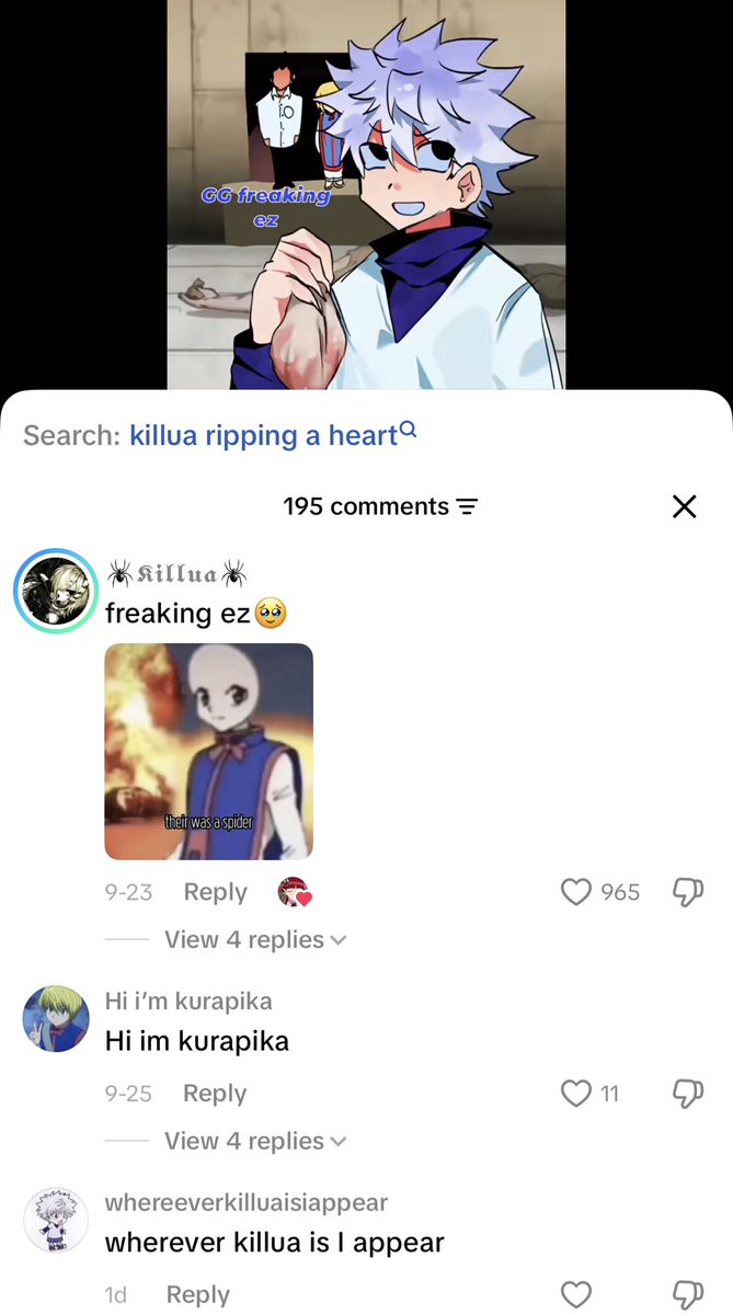 crackbazett's tweet photo. searching up hxh posts on tiktok is like time traveling to 2021 https://t.co/ILDZCh3MB7